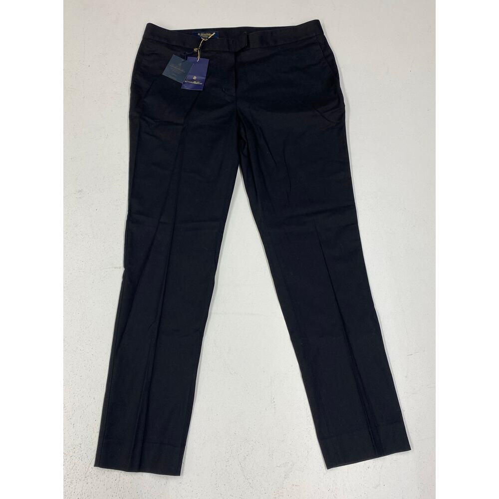 NEW Women Brooks Brothers Advantage Chino Stretch black cotton pants 8 (32x29)